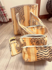 The Mid-Size Saffron Stripe Small Tote Bag