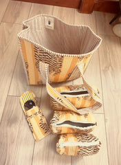 The Mid-Size Saffron Stripe Small Tote Bag
