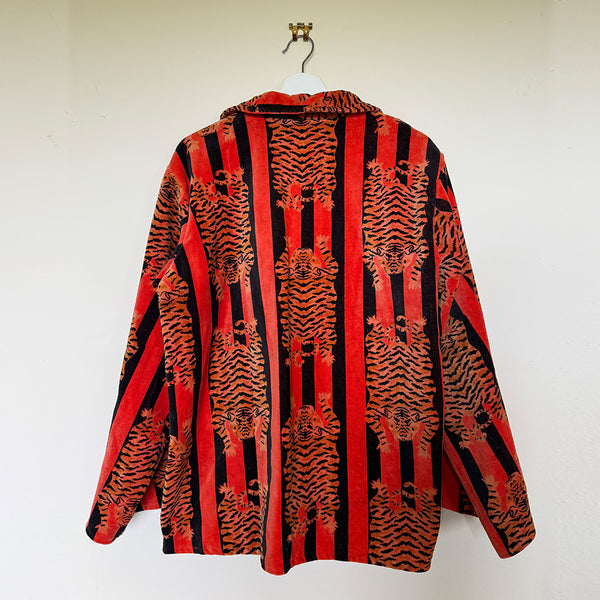 The Velvet Edit – Hand-Printed Recycled Cotton Coats (Tiger Fire)