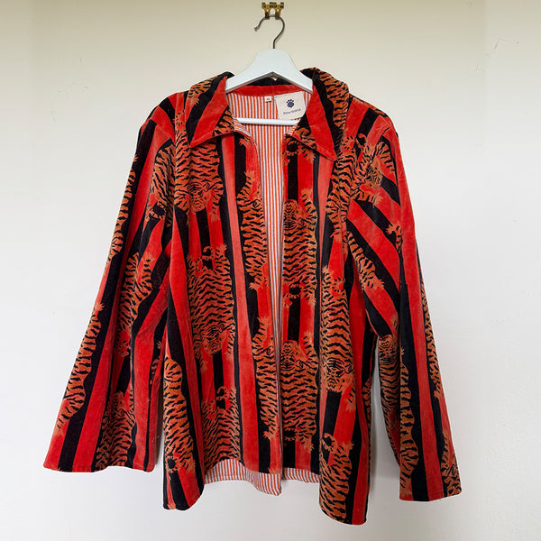 The Velvet Edit – Hand-Printed Recycled Cotton Coats (Tiger Fire)