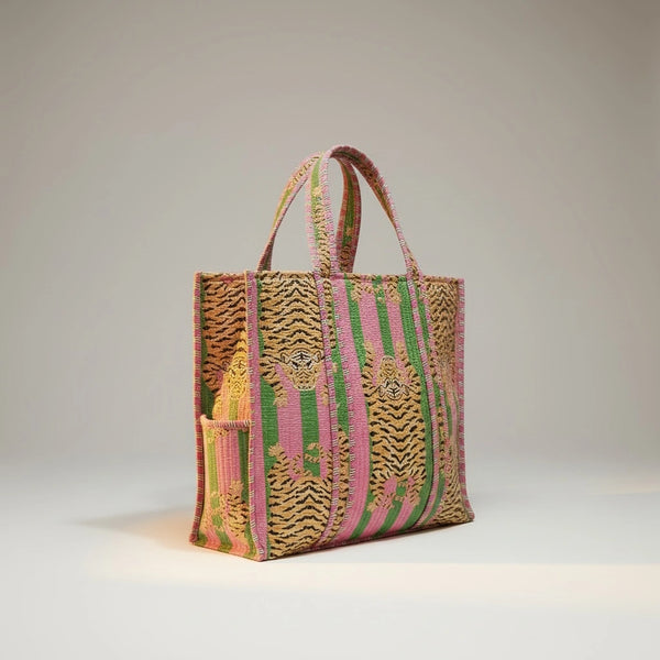 Bags & Travel – Hand-Printed Recycled Cotton Tote Bag (Jaipur Jungle)