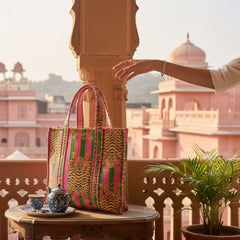 Bags & Travel – Hand-Printed Recycled Cotton Tote Bag (Jaipur Jungle)