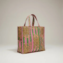 Bags & Travel – Hand-Printed Recycled Cotton Tote Bag (Jaipur Jungle)