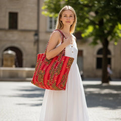 Bags & Travel – Hand-Printed Recycled Cotton Tote Bag (Sienna Spirit)