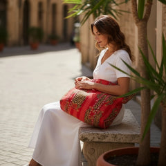 Bags & Travel – Hand-Printed Recycled Cotton Tote Bag (Sienna Spirit)