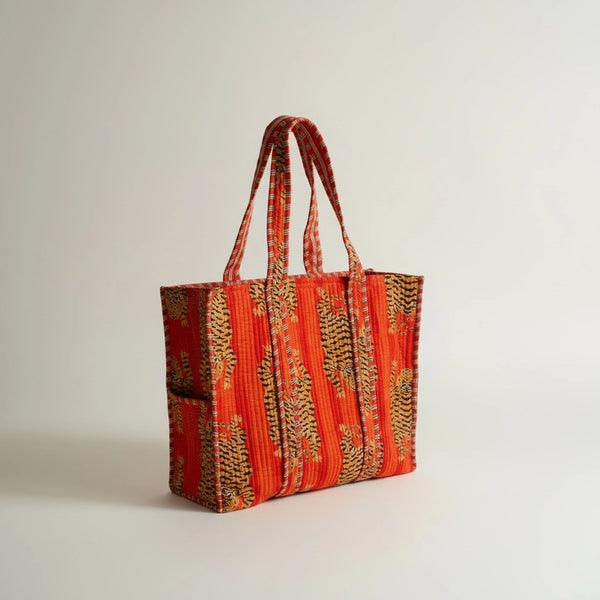 Bags & Travel – Hand-Printed Recycled Cotton Tote Bag (Wild Sunset)