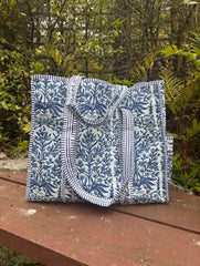 Bags & Travel – Hand-Printed Recycled Cotton Tote Bag (Jodhpur Sky)