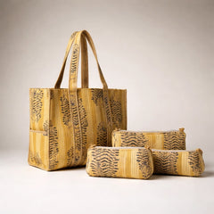 Handcrafted Tote Bag & Cosmetic Bags Set (3 Pieces)