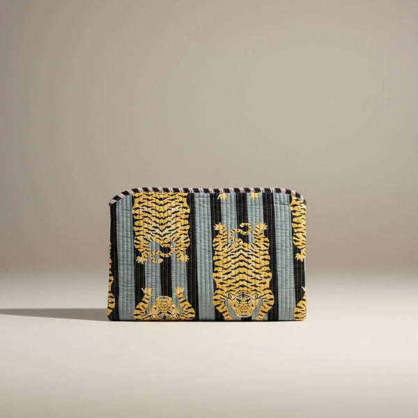 Tech & Lifestyle – Hand-Printed Recycled Cotton Laptop Covers (Twilight Tiger)